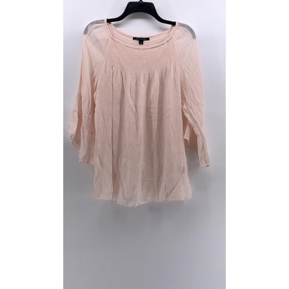 ZAC & RACHEL Women's Light Pink Flare Elbow Sleeve Top SZ L